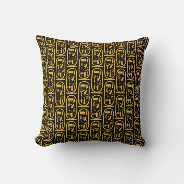 Tutankhamun Gold Cartouche Cushion (Front)