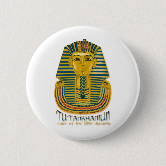 Tutankhamun mummy, the ancient King Tut of Egypt 6 Cm Round Badge (Front)