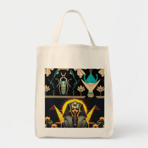 Tutankhamun & Pyramids Ancient Egyptian Art Tote Bag