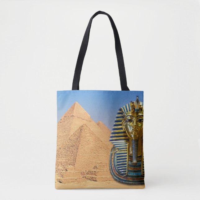 Tutankhamun & Pyramids Tote Bag (Front)