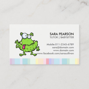 Tutor Cute Green Alien Monster Business Card