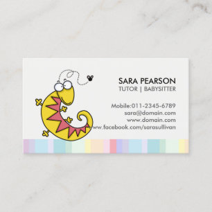 Tutor Cute Lizard Business Card
