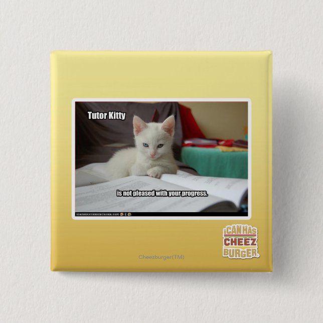 Tutor Kitty 15 Cm Square Badge (Front)