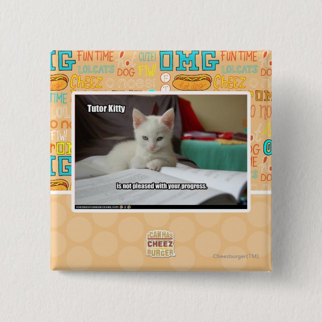 Tutor Kitty 15 Cm Square Badge (Front)