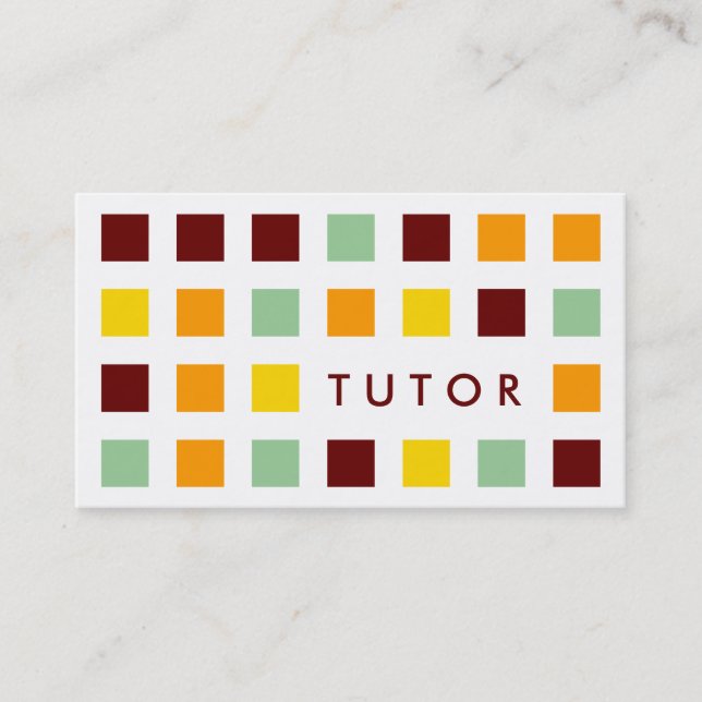 TUTOR (mod squares) Business Card (Front)