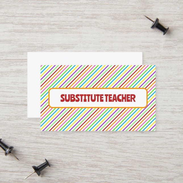 Tutor Substitute Teacher Calling Card (Front/Back In Situ)