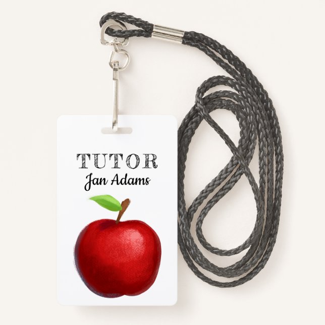 Tutor Teacher Badge ID Badge (Front with Lanyard)