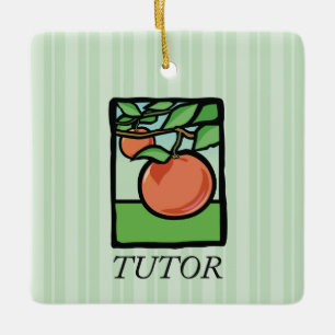 Tutor, Teacher Thank You, Apple Ceramic Ornament