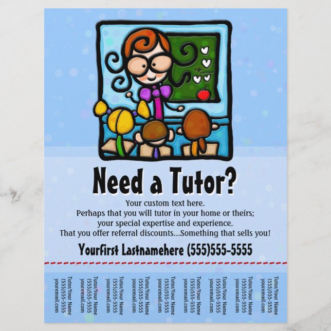 Tutor.Tutoring.Custom text/colour Flyer (Front)