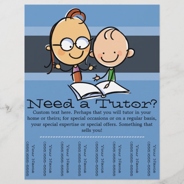 Tutor.Tutoring.Customisable advertising Flyer (Front)