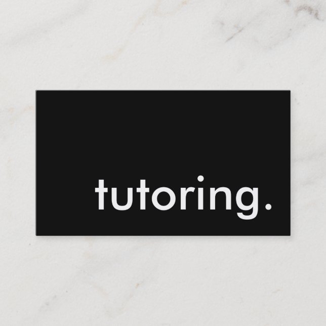 tutoring. business card (Front)