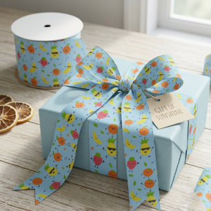 Tutti Fruitti Birthday Pattern Cute Fruits Satin Ribbon