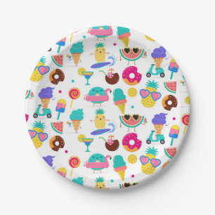 Tutti Fruitti Summer Fruit Ice Cream Treats Party Paper Plate
