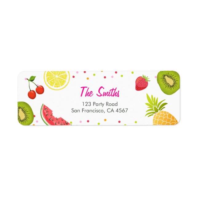 Tutti-frutti Address Label Fruit Picnic Fruity (Front)