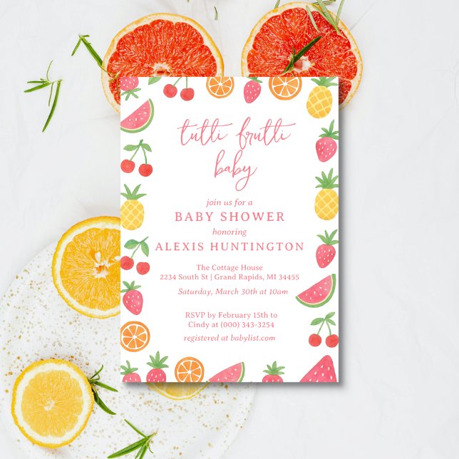 Tutti Frutti Baby Shower Invitation (Creator Uploaded)