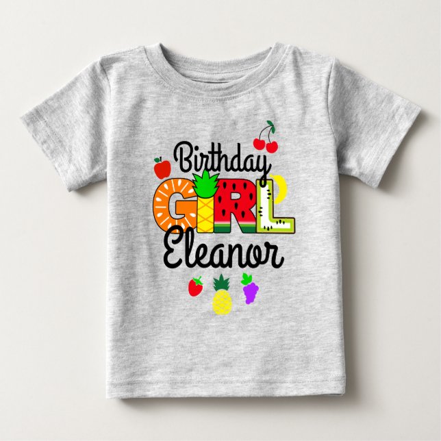 Tutti frutti Birthday Girl  Baby T-Shirt (Front)