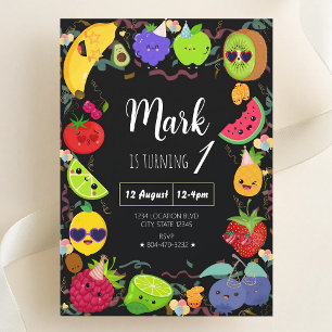 Tutti Frutti Dancing Fruit Birthday Invitation