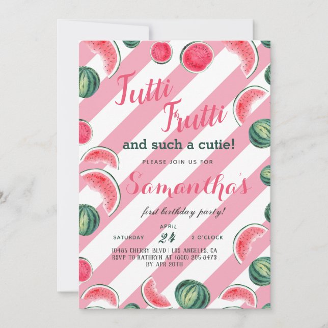 Tutti Frutti Fruit Birthday Invitation (Front)