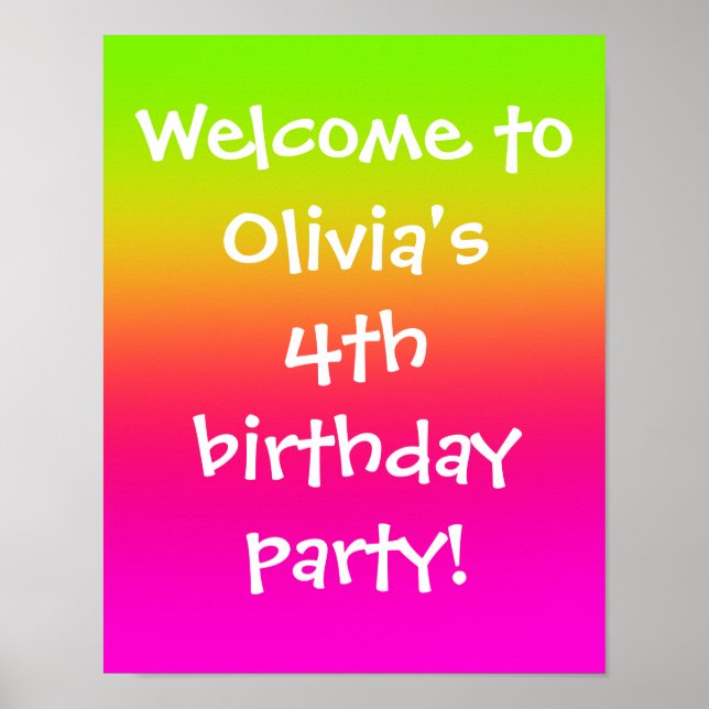 Tutti Frutti Gradient Personalised Poster (Front)