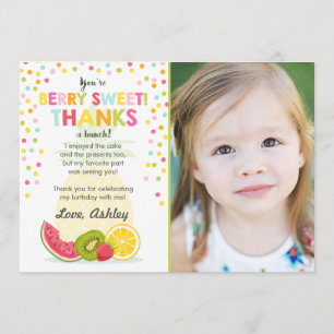 Tutti Frutti Party Fruit birthday Thank You Card