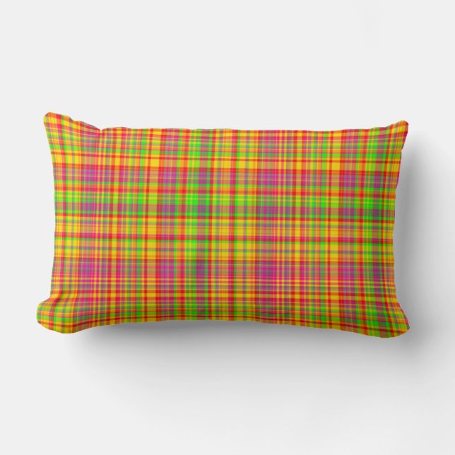 Tutti Frutti PLAID 09-Lumbar Throw Pillow (Front)