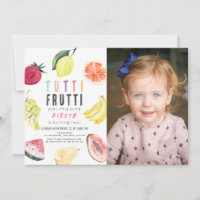 Tutti Frutti Watercolor Fruit 2nd Birthday Photo