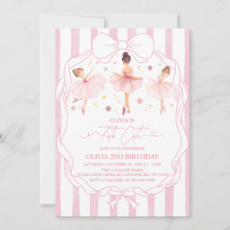 Tutu Cute Ballerina Pink Coquette Birthday Invitation