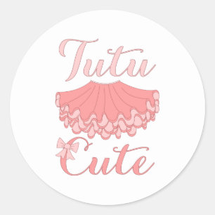 Tutu Cute Ballet Classic Round Sticker