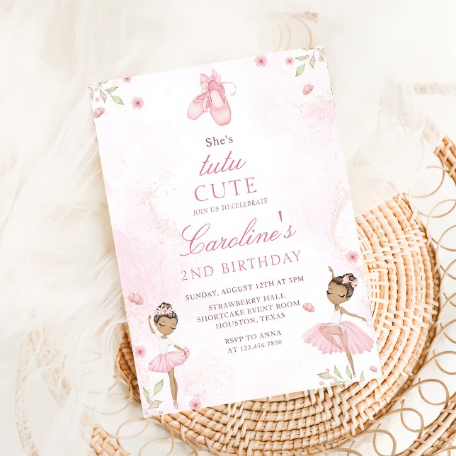 Tutu Cute Ballet Dancer Ballerina Birthday Invitation (Creator Uploaded)