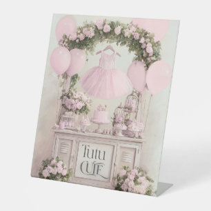 Tutu Cute Ballet Pink Ballerina Theme for Girls Pedestal Sign