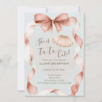 Tutu Cute Ballet Second Birthday Invitation