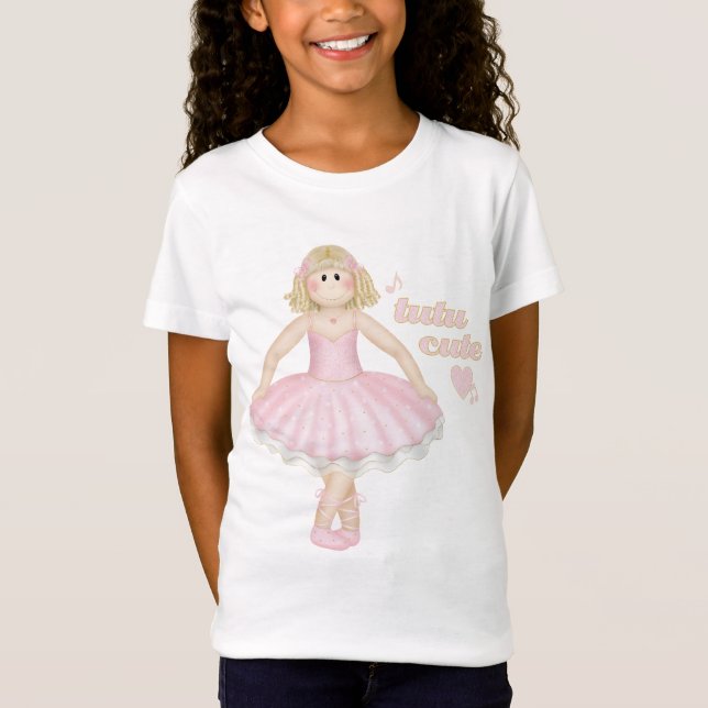 Tutu Cute (Blonde) – Girl's Fitted Baby Doll T T-Shirt (Front)