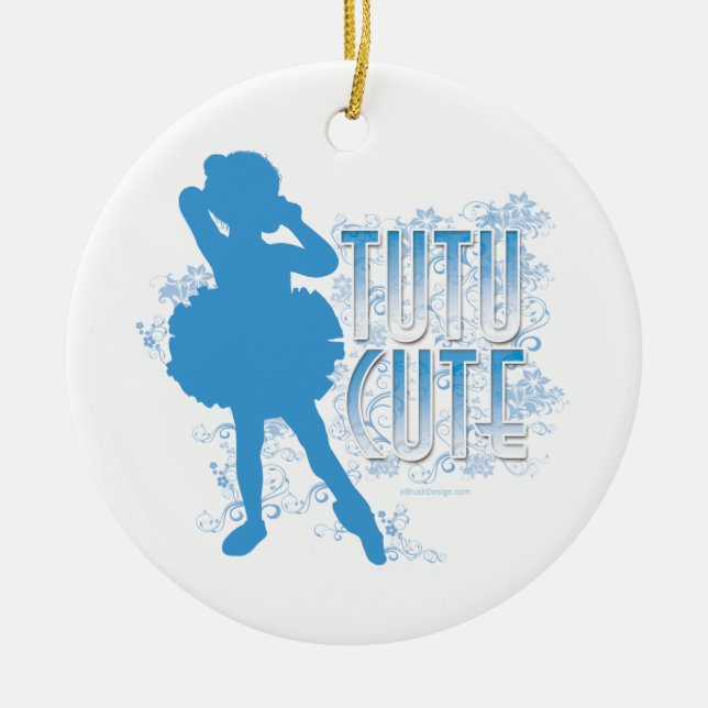 TuTu Cute blue Ceramic Tree Decoration (Front)