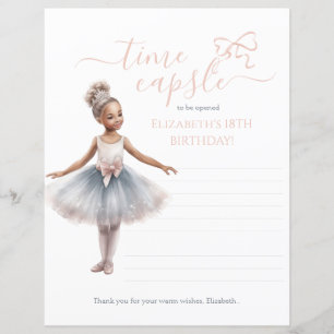 Tutu Cute Elegant Ballerina Birthday Time Capsule 