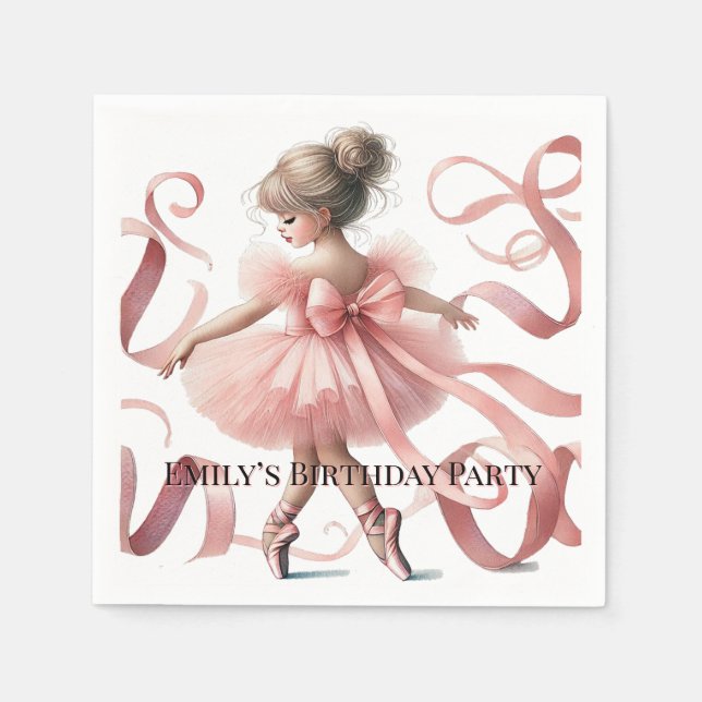 Tutu Cute | Enchanted Ballerina Birthday Party Napkin (Front)