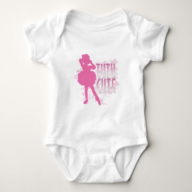 Tutu Cute (Pink) Baby Bodysuit (Front)