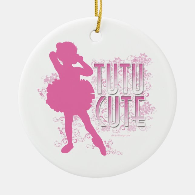 TuTu Cute Pink Ceramic Tree Decoration (Front)