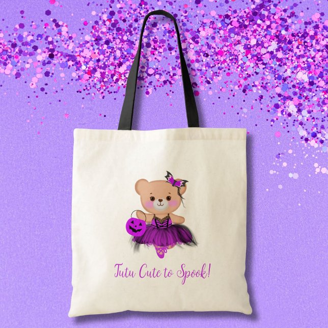 Tutu Cute to Spook! Teddy Bear Witch Ballerina  Tote Bag (Creator Uploaded)