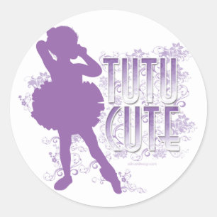 Tutu Cute (Violet) Classic Round Sticker