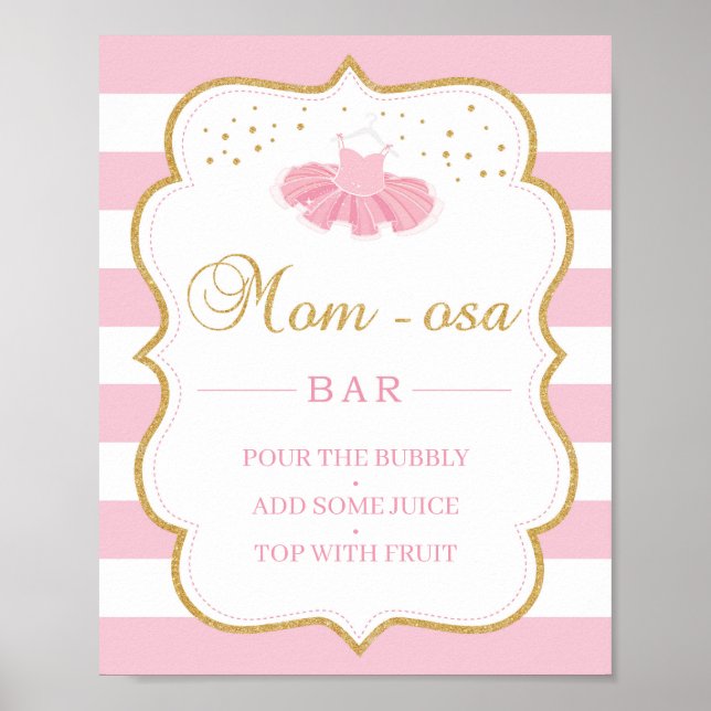 Tutu dress baby shower mom-osa bar sign (Front)