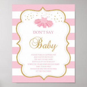 Tutu dress don't say baby game sign pink gold