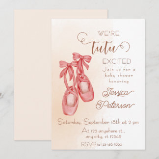 Tutu excited Ballerina Baby Shower Invitation