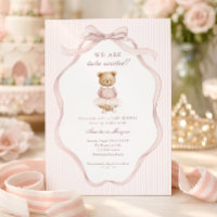 Tutu Excited Pink Coquette Teddy Bear Baby Shower