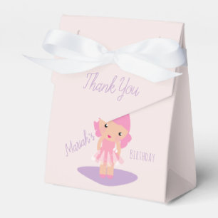  Tutu Girl's Birthday Ballerinas Pink Cartoon Favo Favour Box