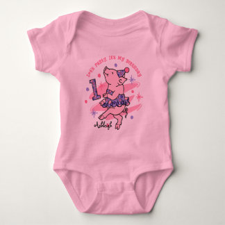 Tutu Piggy 1st Birthday Custom Baby Bodysuit