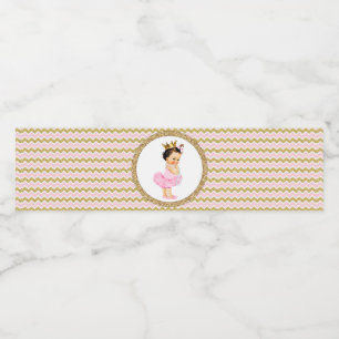 Tutu Princess Baby Shower Water Bottle Labels