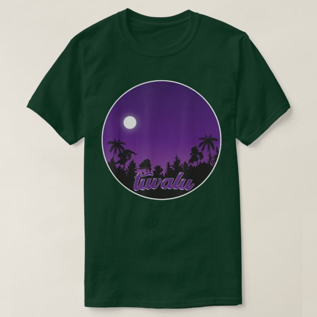 tuvalu By night with Palms T-Shirt (Design Front)
