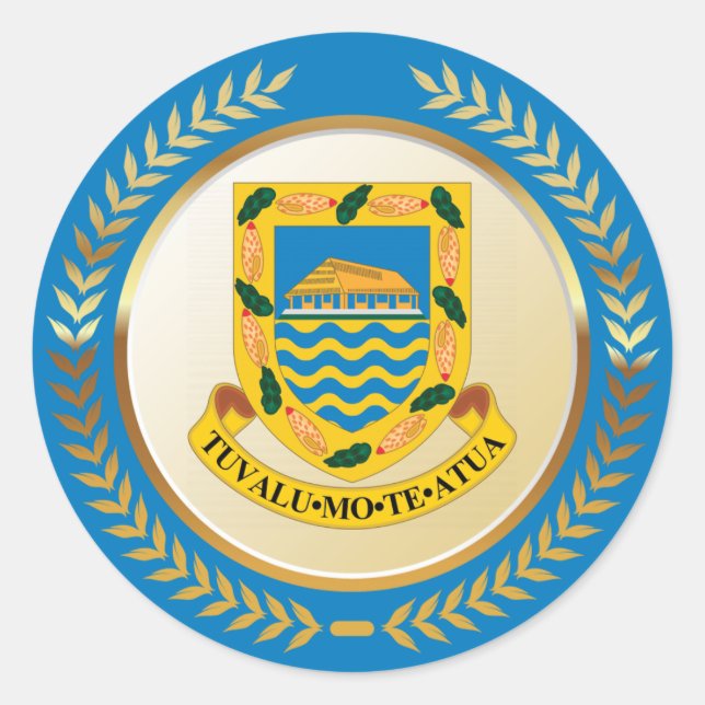 Tuvalu Coat of Arms Classic Round Sticker (Front)