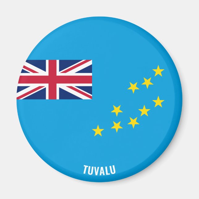 Tuvalu Flag Charming Patriotic Magnet (Front)