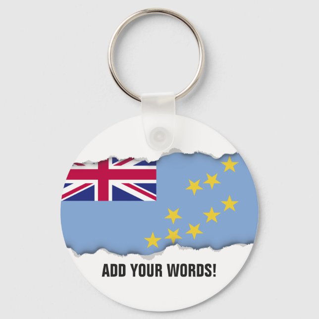 Tuvalu Flag Key Ring (Front)